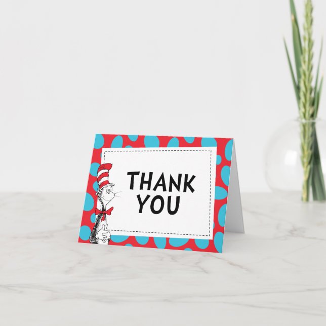 Cat in the Hat Baby Shower Thank You Card (Front)