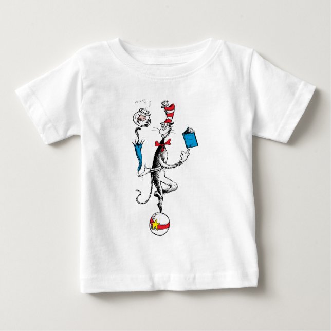 Cat in the Hat Balancing Act Baby T-Shirt (Front)