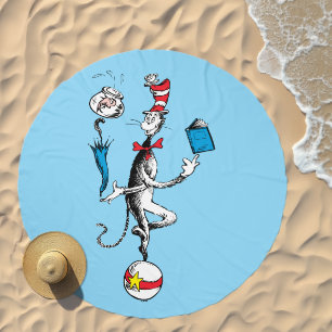Cat in the Hat Balancing Act Beach Towel