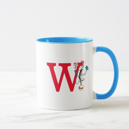 Cat in the Hat Balancing Act Monogram W Mug