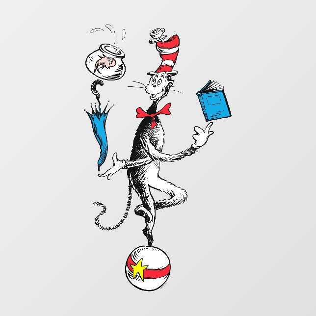 Cat in the Hat Balancing Act Wall Decal (Front)