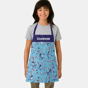 Cat In The Hat Blue Pattern Apron