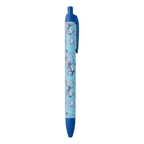 Cat In The Hat  Blue Pattern Black Ink Pen