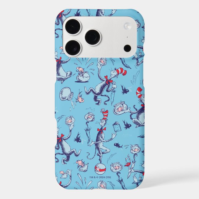 Cat In The Hat | Blue Pattern Case-Mate iPhone Case (Back)