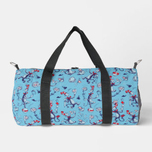 Cat In The Hat Blue Pattern Duffle Bag