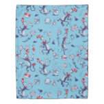 Cat In The Hat | Blue Pattern Duvet Cover
