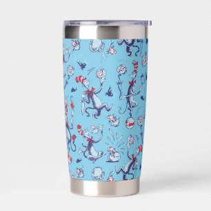 Cat In The Hat Blue Pattern Insulated Tumbler