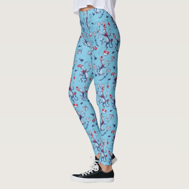 Cat In The Hat | Blue Pattern Leggings (Left)