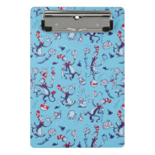 Cat In The Hat Blue Pattern Mini Clipboard