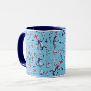 Cat In The Hat Blue Pattern Mug