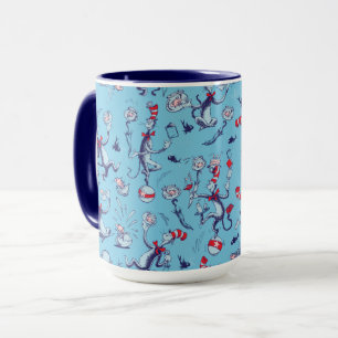 Cat In The Hat Blue Pattern Mug