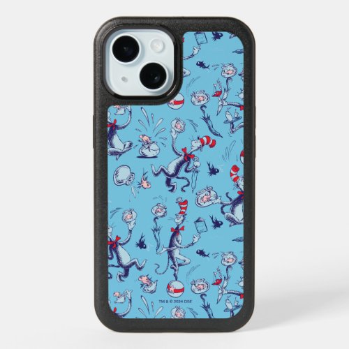 Cat In The Hat  Blue Pattern iPhone 15 Case