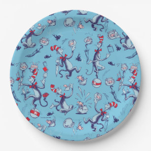 Cat In The Hat   Blue Pattern Paper Plates