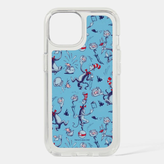 Cat In The Hat | Blue Pattern Speck iPhone Case (Front)