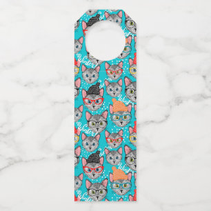 Cat in the hat bottle hanger tag