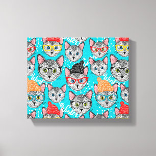 Cat in the hat canvas print