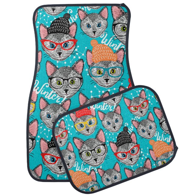 Cat in the hat car floor mat (Set)