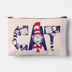 Cat In the Hat Cat Face Text Accessory Pouch