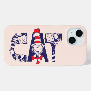 Cat In the Hat Cat Face Text iPhone 15 Case
