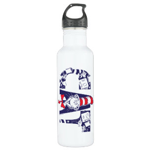 Cat In the Hat Cat Face Text Stainless Steel Water Bottle
