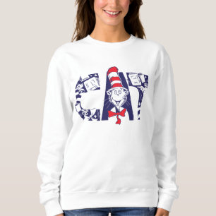 Cat In the Hat Cat Face Text Sweatshirt