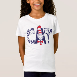 Cat In the Hat Cat Face Text T-Shirt