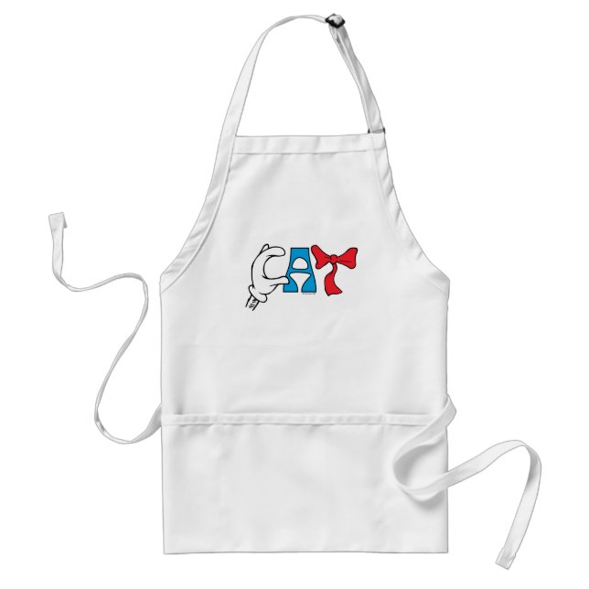 Cat In the Hat | Cat Text Adult Apron (Front)