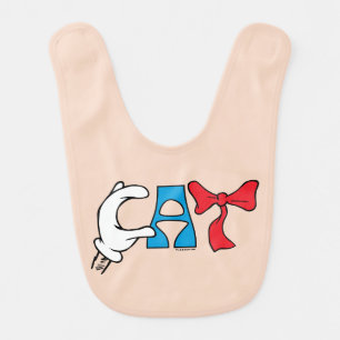 Cat In the Hat Cat Text Baby Bib