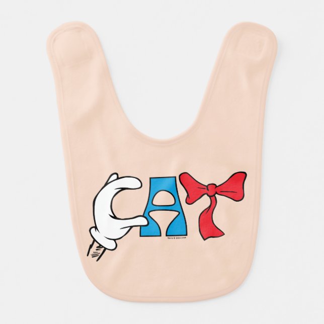 Cat In the Hat | Cat Text Baby Bib (Front)