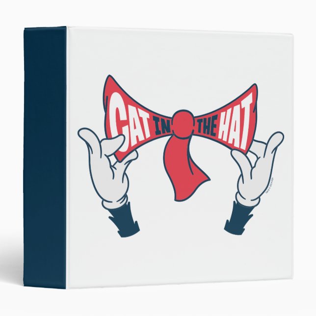 Cat In the Hat | Cat Text Bow Tie 3 Ring Binder (Front/Spine)