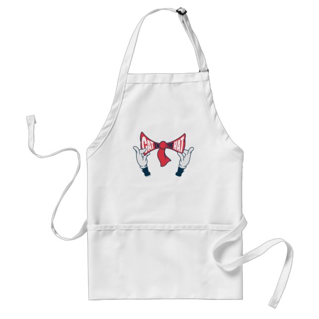 Cat In the Hat | Cat Text Bow Tie Adult Apron (Front)