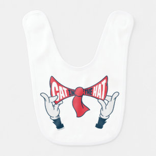 Cat In the Hat Cat Text Bow Tie Baby Bib