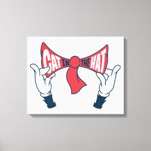 Cat In the Hat Cat Text Bow Tie Canvas Print