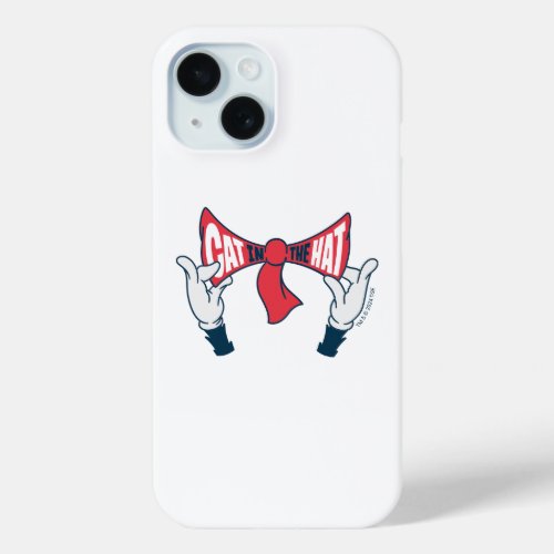 Cat In the Hat  Cat Text Bow Tie iPhone 15 Case