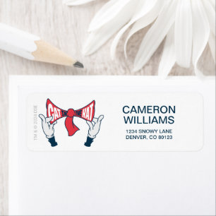 Cat In the Hat Cat Text Bow Tie Label