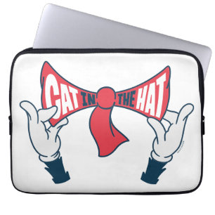Cat In the Hat Cat Text Bow Tie Laptop Sleeve