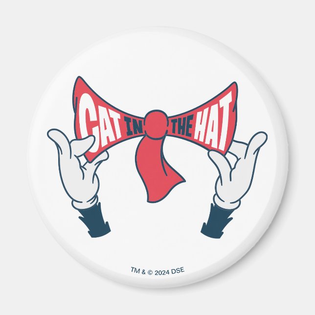 Cat In the Hat | Cat Text Bow Tie Magnet (Front)