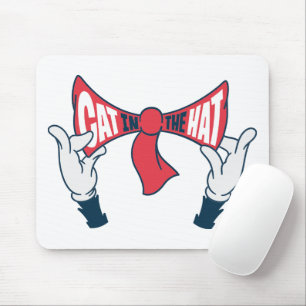 Cat In the Hat Cat Text Bow Tie Mouse Pad