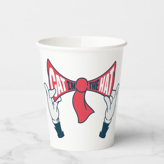 Cat In the Hat | Cat Text Bow Tie Paper Cups (Left)