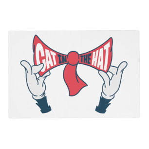 Cat In the Hat Cat Text Bow Tie Placemat