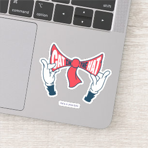 Cat In the Hat Cat Text Bow Tie Sticker
