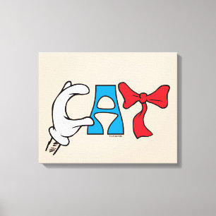 Cat In the Hat Cat Text Canvas Print