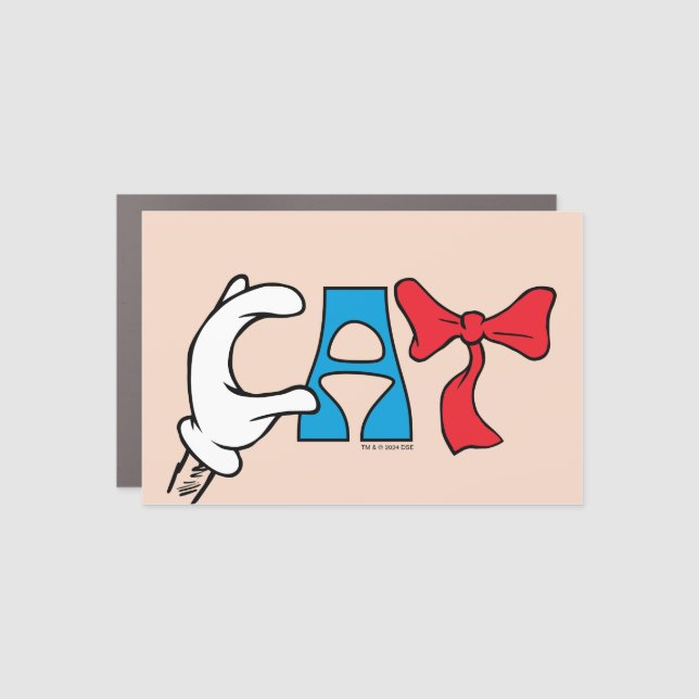 Cat In the Hat | Cat Text Car Magnet (Front)