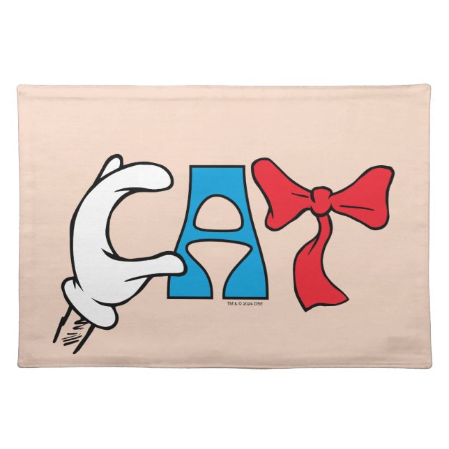 Cat In the Hat | Cat Text Cloth Placemat (Front)