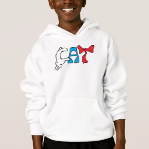 Cat In the Hat   Cat Text Hoodie
