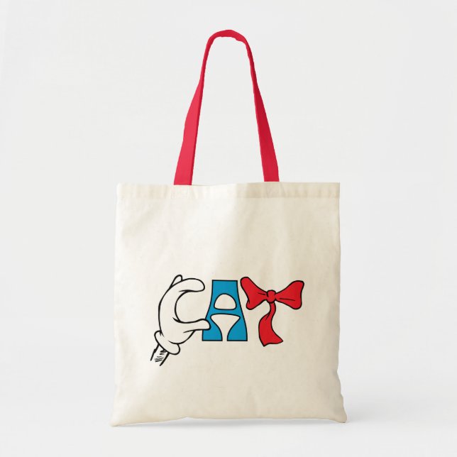 Cat In the Hat | Cat Text Tote Bag (Front)