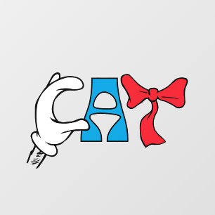 Cat In the Hat Cat Text Wall Decal