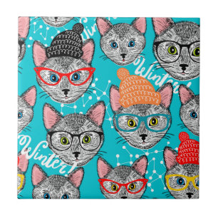 Cat in the hat ceramic tile