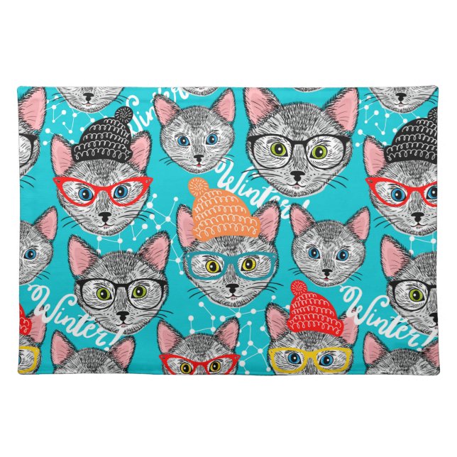 Cat in the hat cloth placemat (Front)