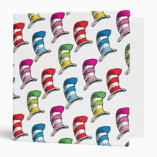 Cat In The Hat Colorful Hat Pattern 3 Ring Binder
